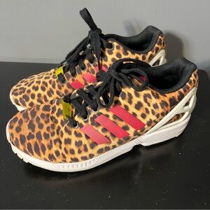 Adidas ZX Flux Torsion Sneakers leopard and pink accents women’s sz 6.5